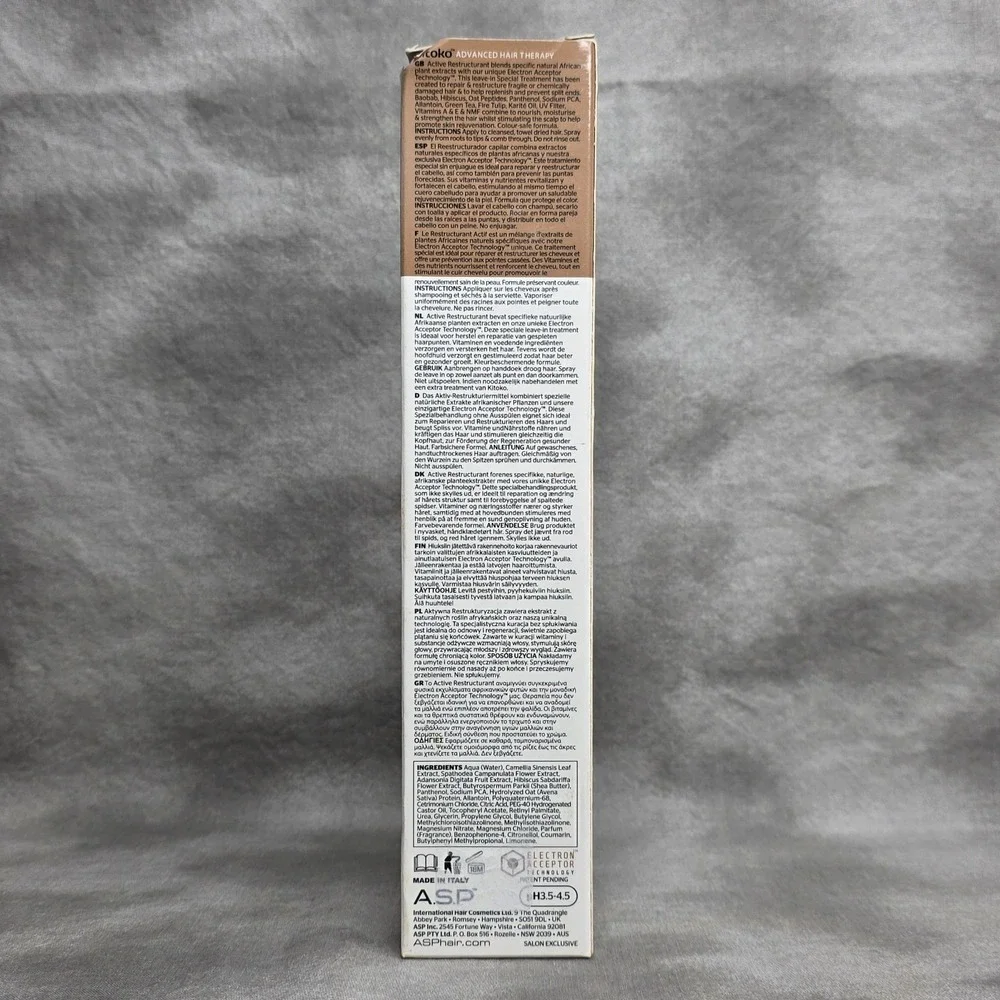 ASP Kitoko Active Restructurant Leave-In Treatment 8.5 oz Repairs‎ Damaged Hair